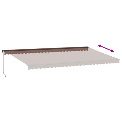 vidaXL Manual Retractable Awning Brown 600x350 cm