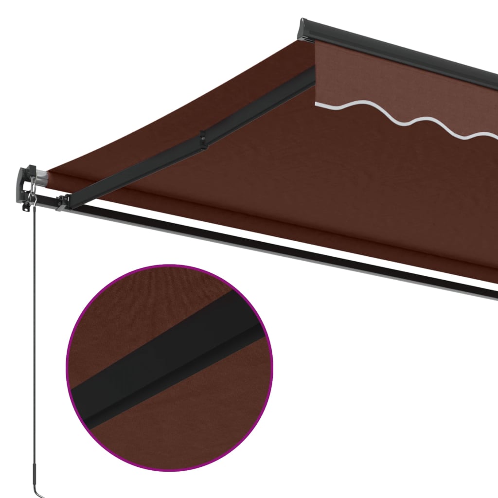 vidaXL Manual Retractable Awning Brown 600x350 cm