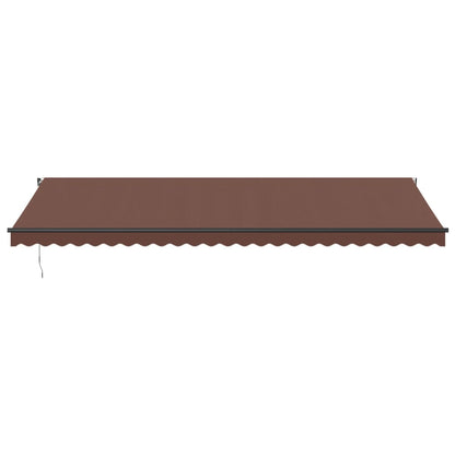 vidaXL Manual Retractable Awning with LEDs Brown 600x350 cm