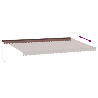 vidaXL Manual Retractable Awning with LEDs Brown 600x350 cm