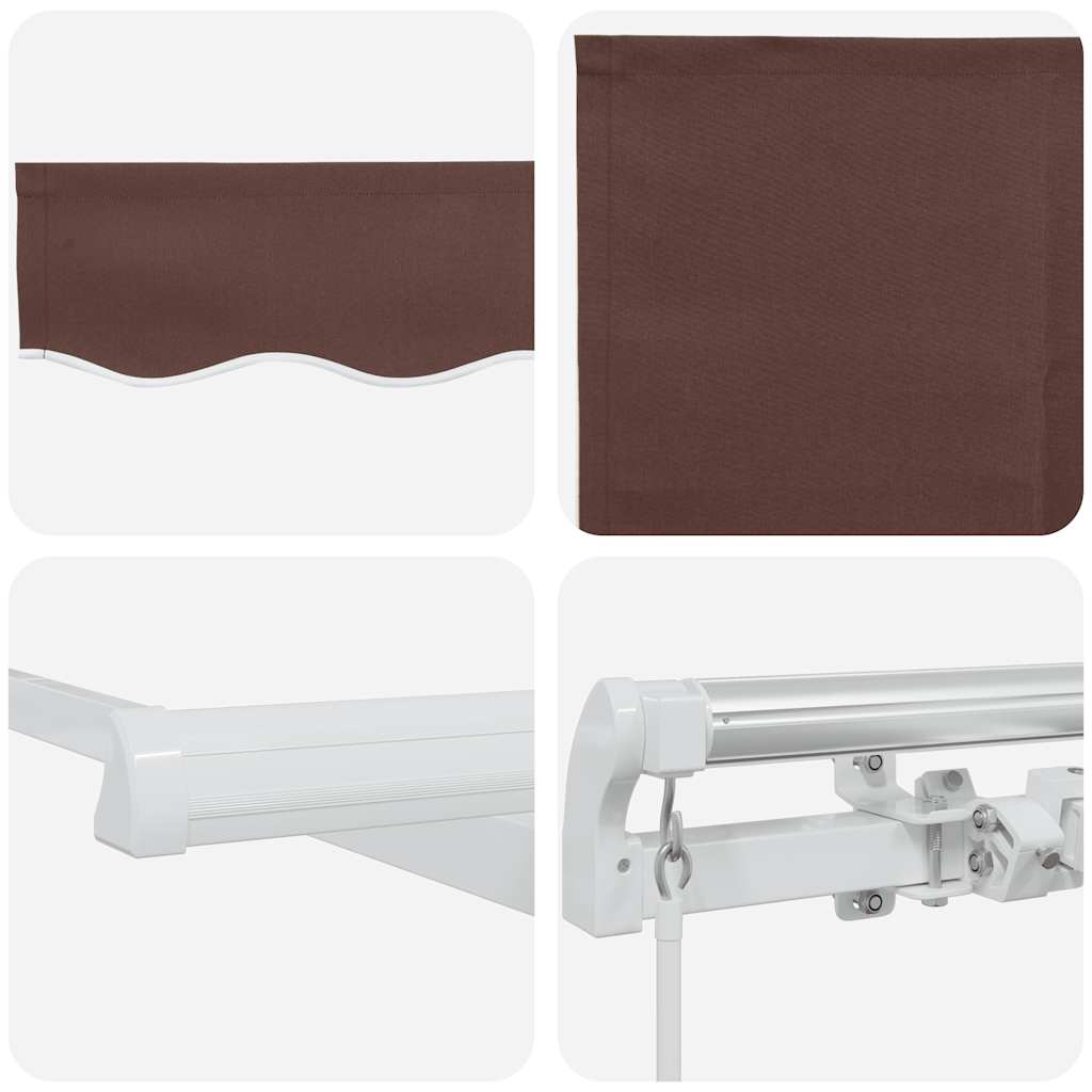 vidaXL Manual Retractable Awning Brown 500x300 cm
