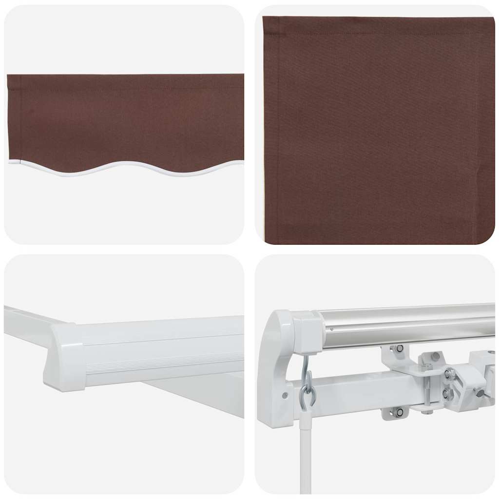 vidaXL Manual Retractable Awning Brown 450x300 cm