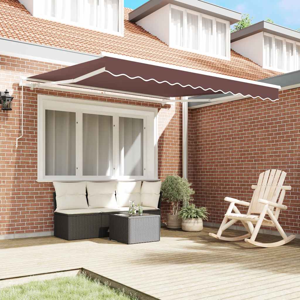 vidaXL Manual Retractable Awning Brown 300x250 cm
