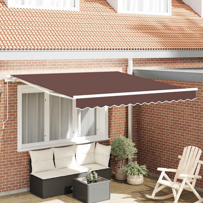 vidaXL Manual Retractable Awning Brown 300x250 cm