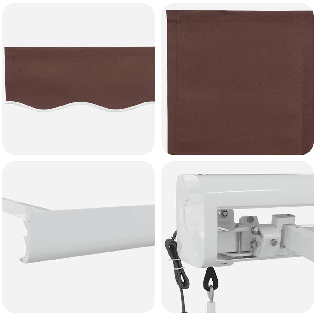 vidaXL Automatic Retractable Awning Brown 300x250 cm