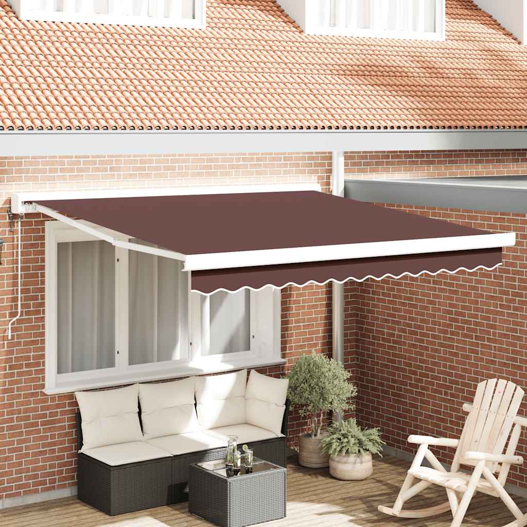 vidaXL Automatic Retractable Awning Brown 300x250 cm