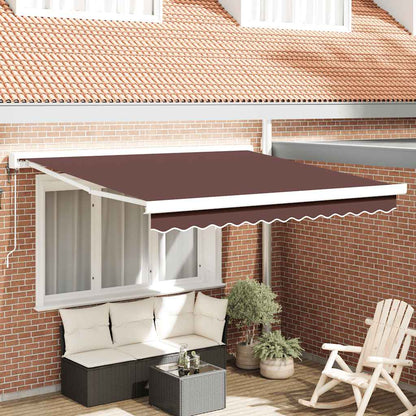 vidaXL Automatic Retractable Awning Brown 300x250 cm