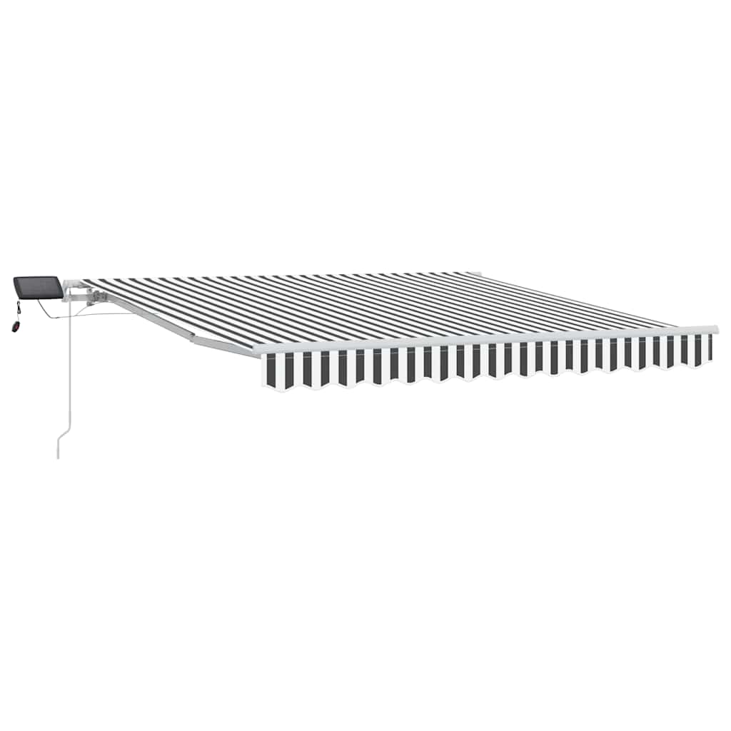 vidaXL Manual Retractable Awning with LED Anthracite&White 300x250 cm