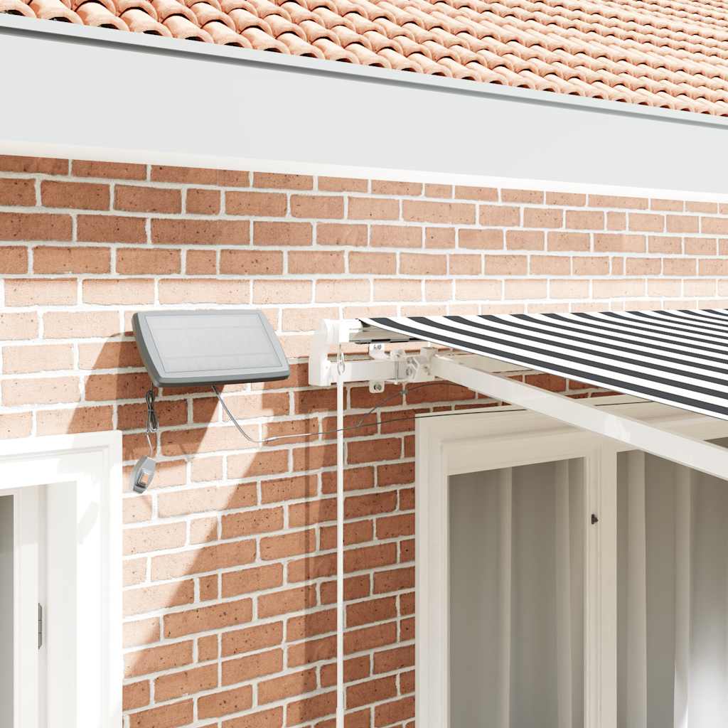 vidaXL Manual Retractable Awning with LED Anthracite&White 300x250 cm