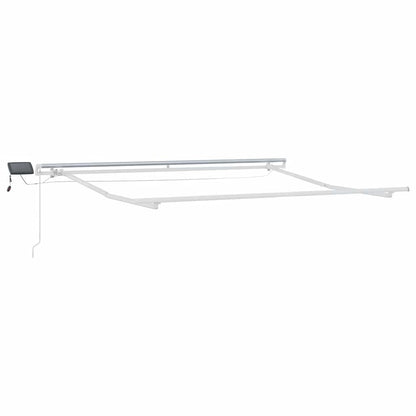 vidaXL Manual Retractable Awning with LED Anthracite&White 300x250 cm