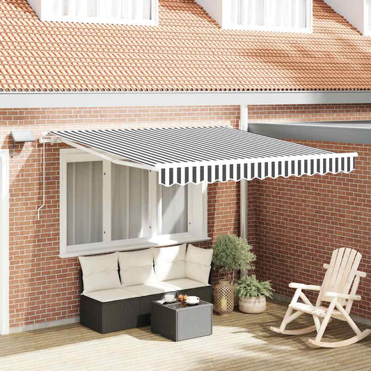 vidaXL Retractable Awning Anthracite and White 300 x 250 cm