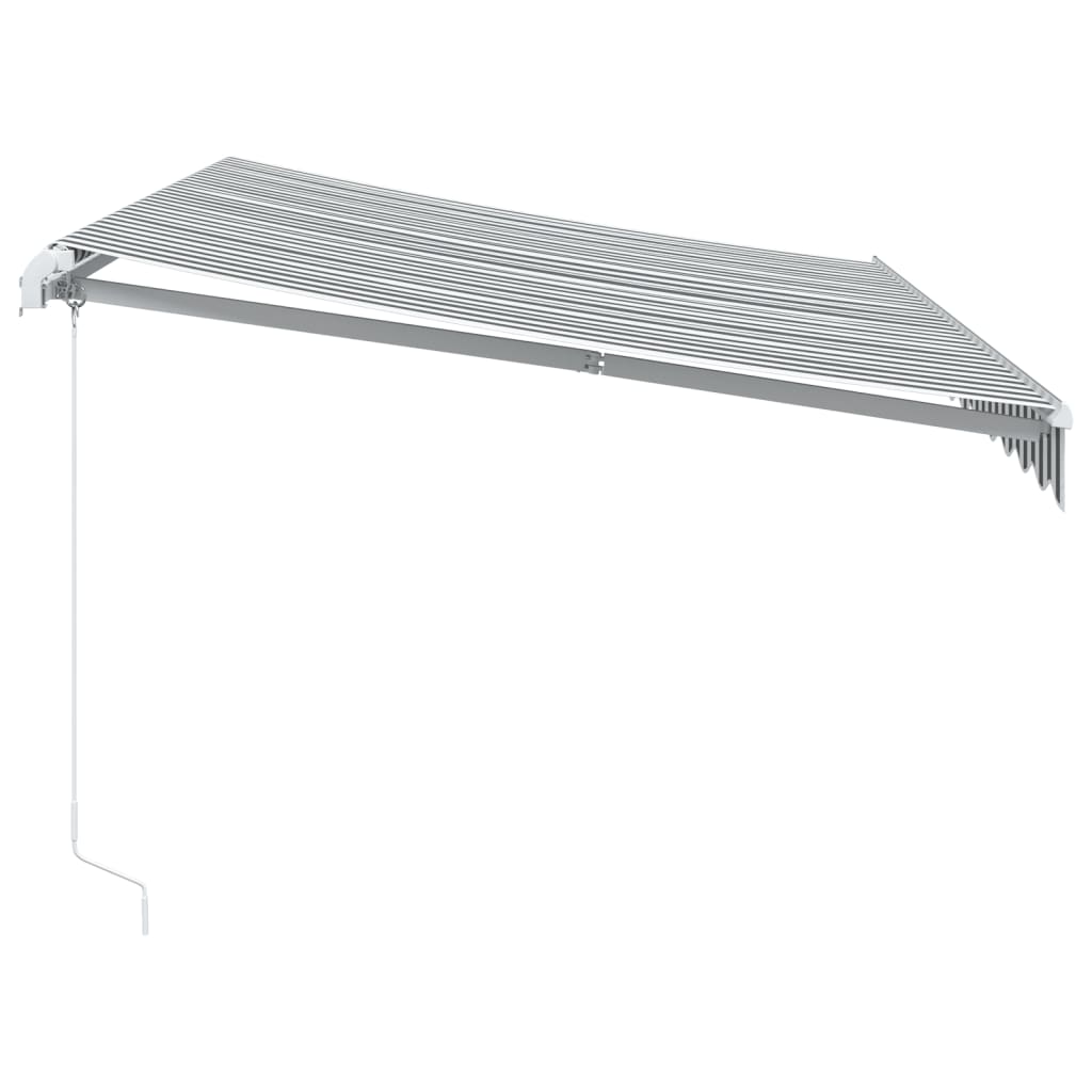 vidaXL Manual Retractable Awning With LED Anthracite&White 350x250 cm