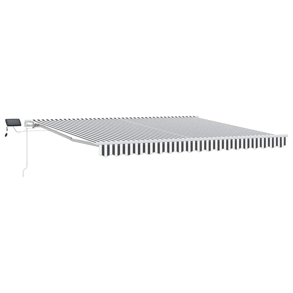 vidaXL Manual Retractable Awning with LED Anthracite&White 400x300 cm