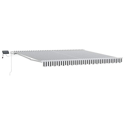 vidaXL Manual Retractable Awning with LED Anthracite&White 400x300 cm