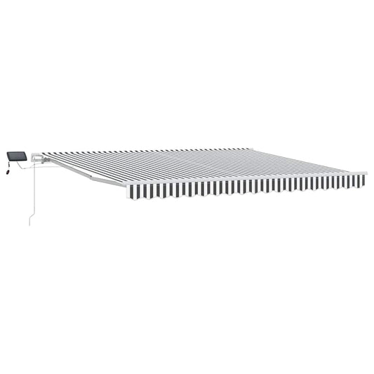 vidaXL Manual Retractable Awning with LED Anthracite&White 400x300 cm