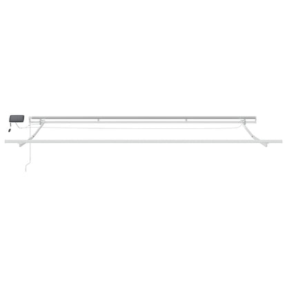 vidaXL Manual Retractable Awning with LED Anthracite&White 400x300 cm