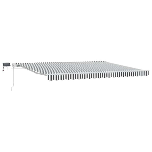 vidaXL Manual Retractable Awning with LED Anthracite&White 450x300 cm