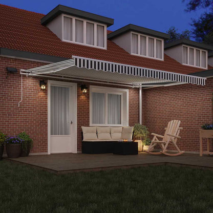 vidaXL Manual Retractable Awning with LED Anthracite&White 450x300 cm