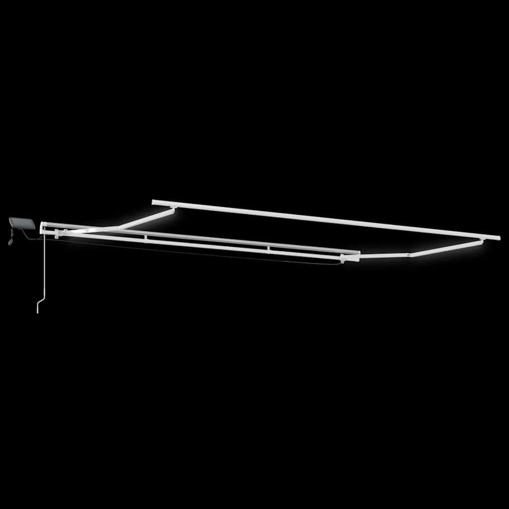 vidaXL Manual Retractable Awning with LED Anthracite&White 450x300 cm