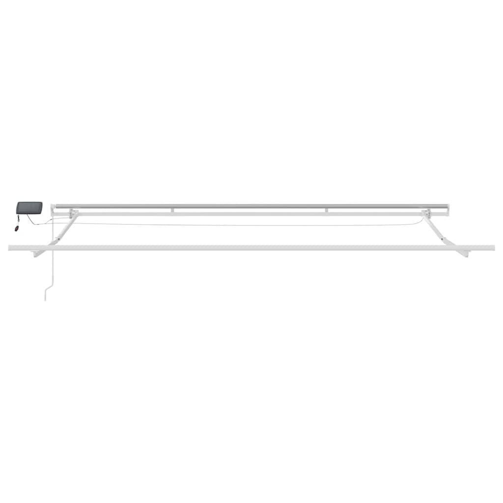 vidaXL Manual Retractable Awning with LED Anthracite&White 450x300 cm