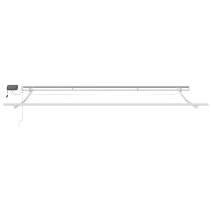 vidaXL Manual Retractable Awning with LED Anthracite&White 450x300 cm
