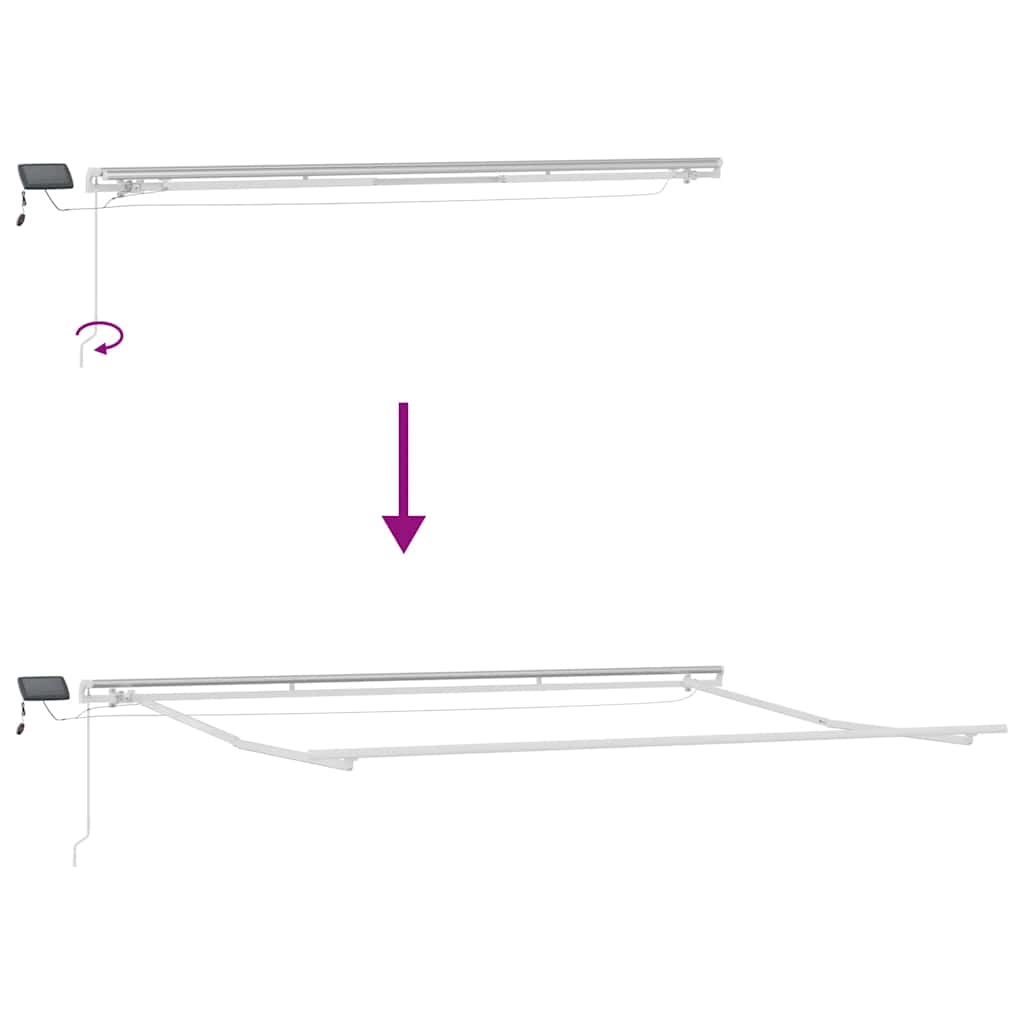 vidaXL Manual Retractable Awning with LED Anthracite&White 450x300 cm