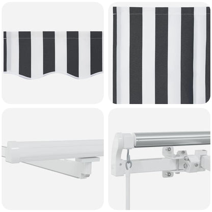 vidaXL Manual Retractable Awning with LED Anthracite&White 450x300 cm