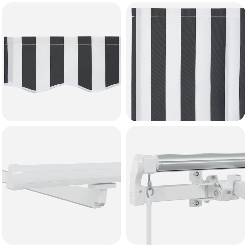 vidaXL Manual Retractable Awning with LED Anthracite&White 450x300 cm
