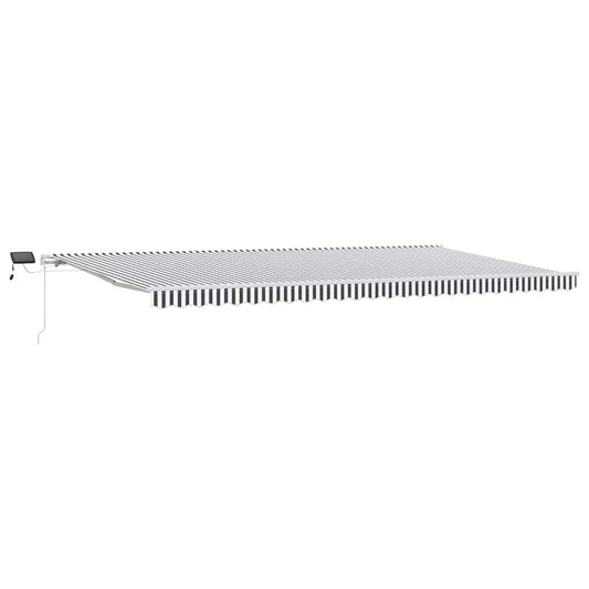 vidaXL Manual Retractable Awning with LED Anthracite&White 600x300 cm