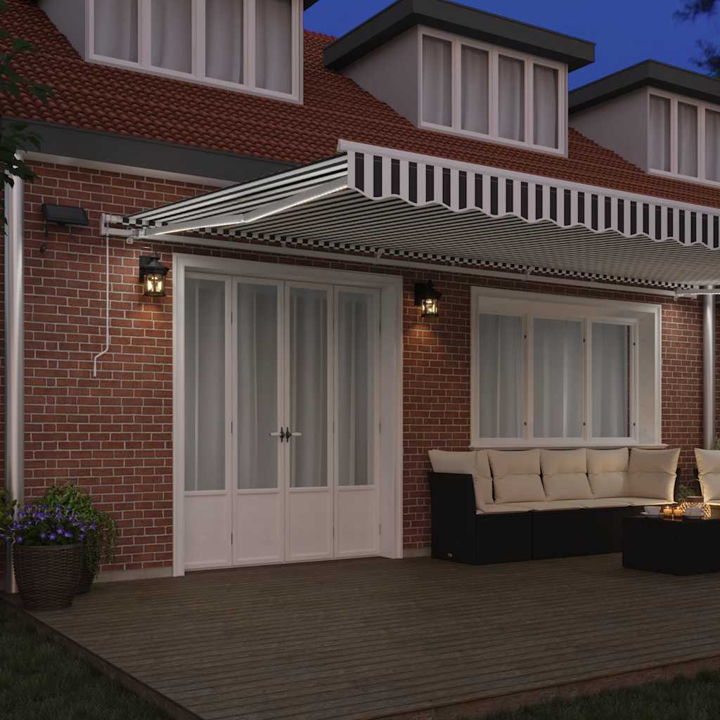 vidaXL Manual Retractable Awning with LED Anthracite&White 600x300 cm
