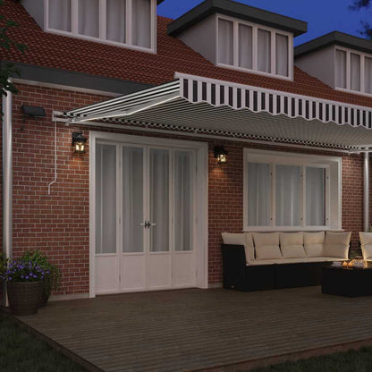 vidaXL Manual Retractable Awning with LED Anthracite&White 600x300 cm