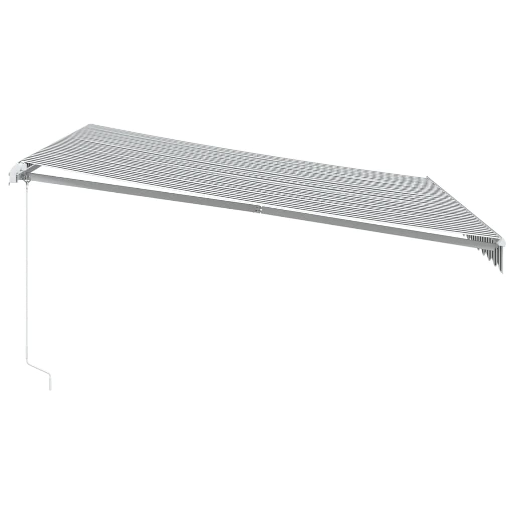 vidaXL Manual Retractable Awning Anthracite&White 400x350 cm