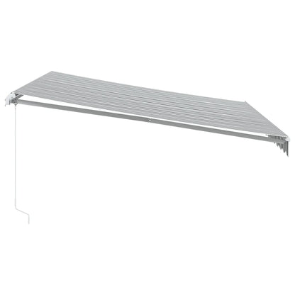vidaXL Manual Retractable Awning Anthracite&White 400x350 cm