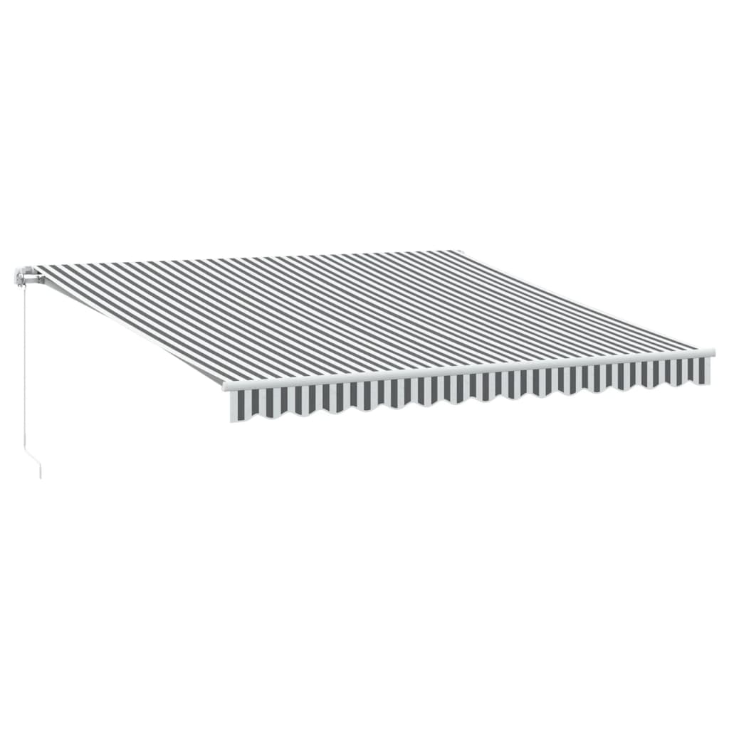 vidaXL Manual Retractable Awning with LED Anthracite&White 400x350 cm