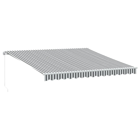 vidaXL Manual Retractable Awning with LED Anthracite&White 400x350 cm