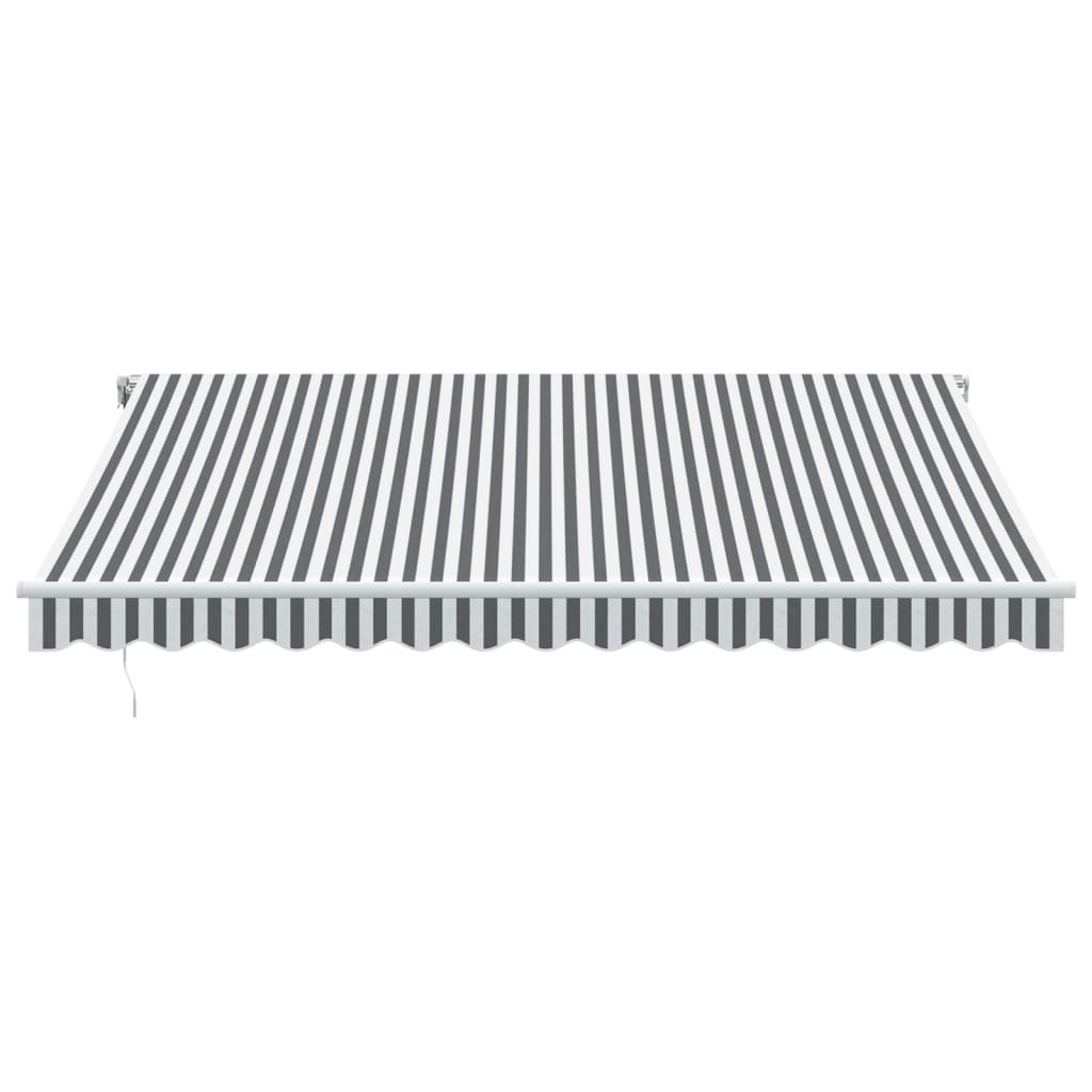 vidaXL Manual Retractable Awning with LED Anthracite&White 400x350 cm