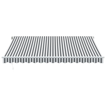 vidaXL Manual Retractable Awning with LED Anthracite&White 400x350 cm