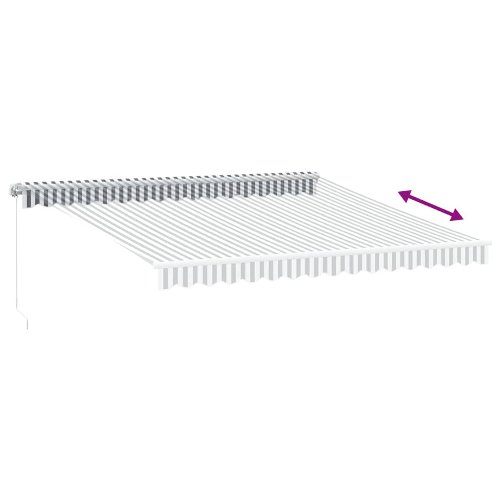 vidaXL Manual Retractable Awning with LED Anthracite&White 400x350 cm