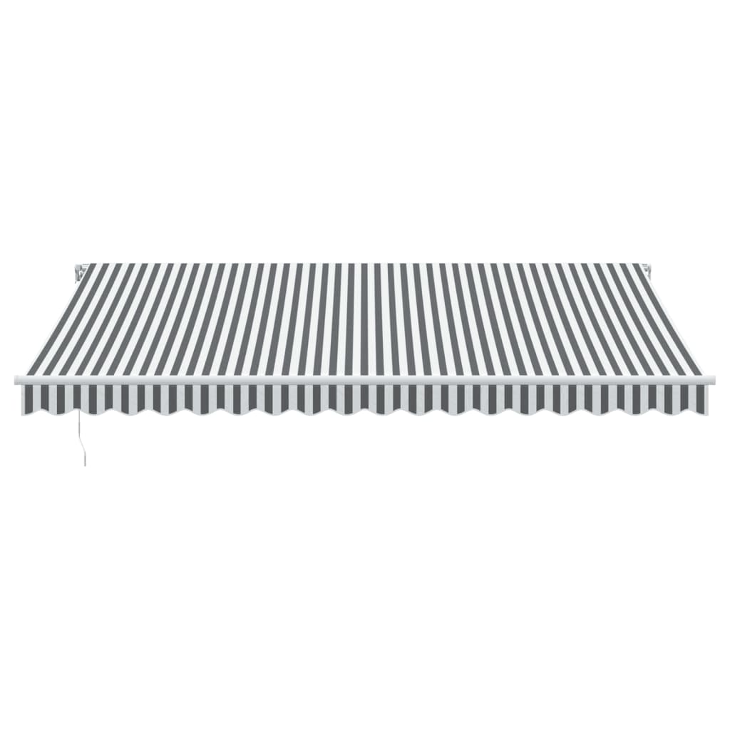 vidaXL Manual Retractable Awning Anthracite&White 450x350 cm