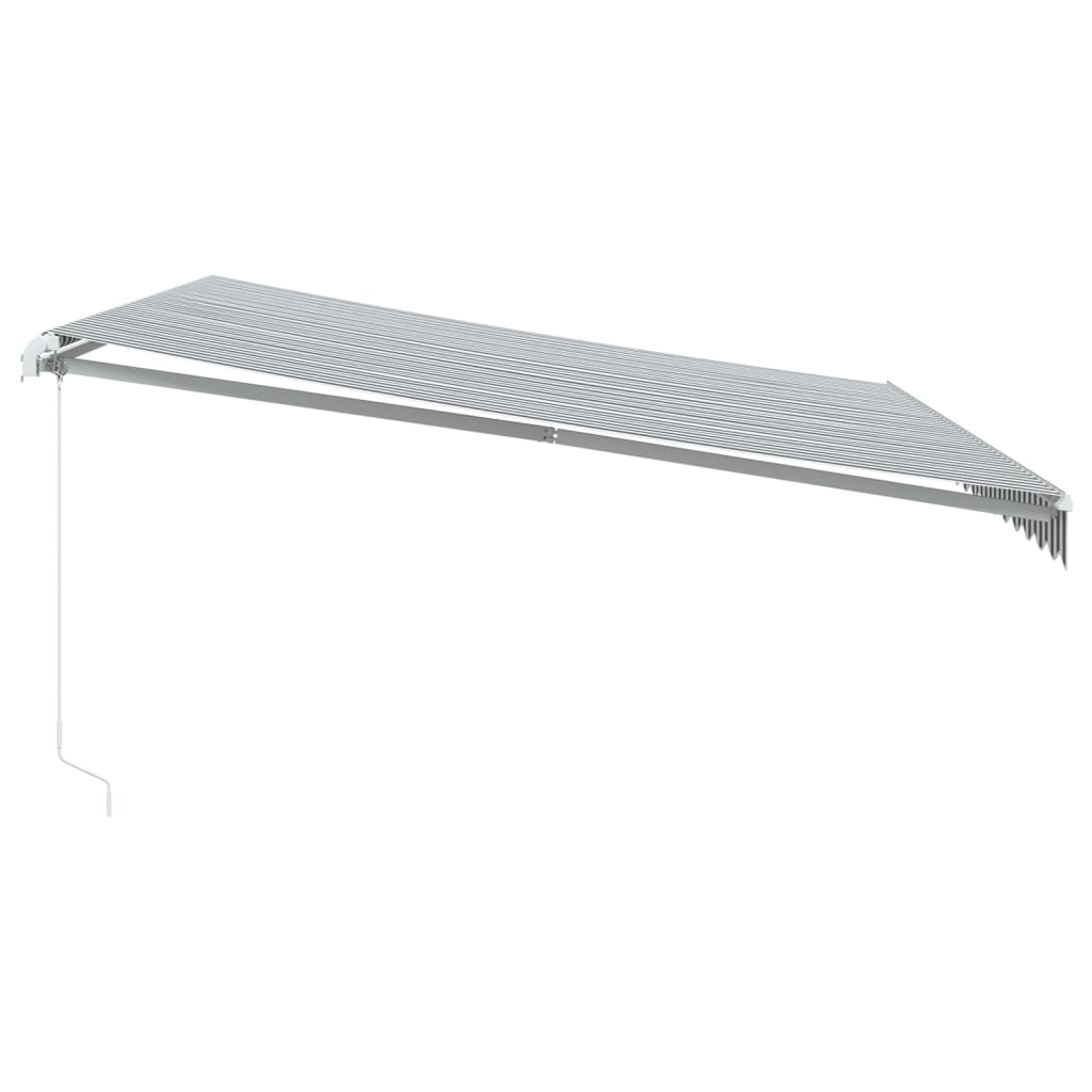 vidaXL Manual Retractable Awning Anthracite&White 450x350 cm