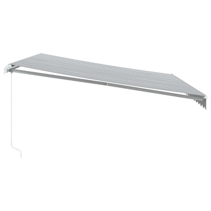vidaXL Manual Retractable Awning Anthracite&White 450x350 cm