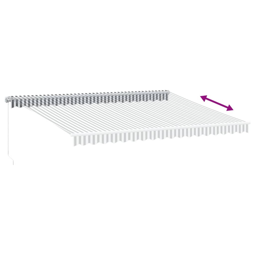 vidaXL Manual Retractable Awning Anthracite&White 450x350 cm