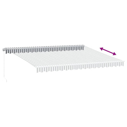 vidaXL Manual Retractable Awning Anthracite&White 450x350 cm