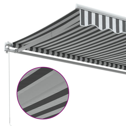 vidaXL Manual Retractable Awning Anthracite&White 450x350 cm