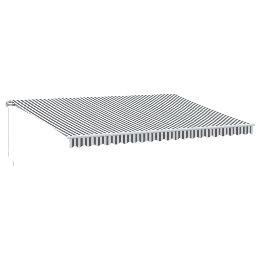 vidaXL Manual Retractable Awning Anthracite&White 500x350 cm