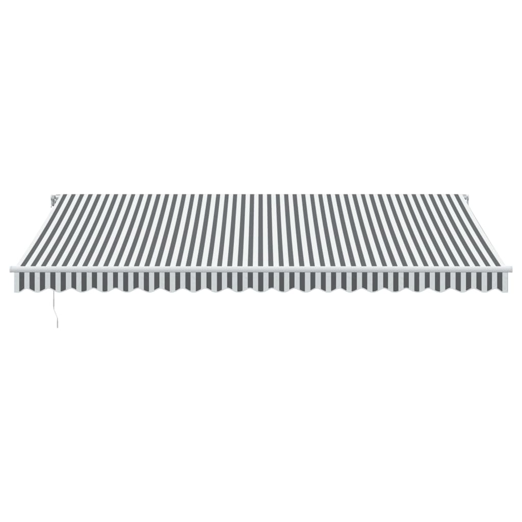 vidaXL Manual Retractable Awning Anthracite&White 500x350 cm