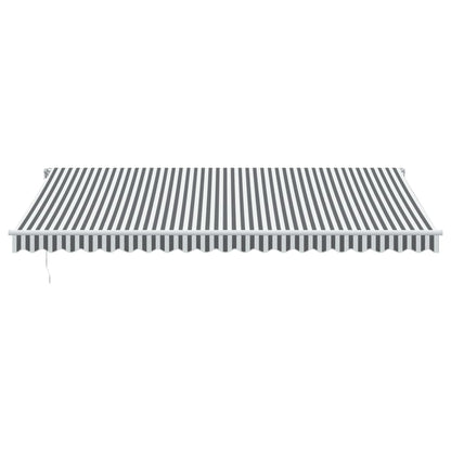 vidaXL Manual Retractable Awning Anthracite&White 500x350 cm
