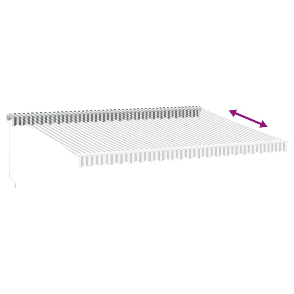 vidaXL Manual Retractable Awning Anthracite&White 500x350 cm