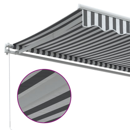vidaXL Manual Retractable Awning Anthracite&White 500x350 cm