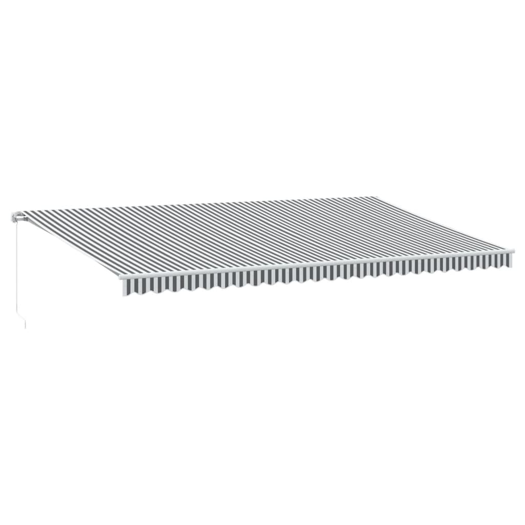 vidaXL Manual Retractable Awning Anthracite&White 600x350 cm